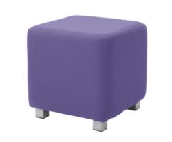 Kate curved design reception seating cube stool soft lilac