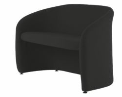 Kate curved design reception seating 2 seater sofa midnight balck