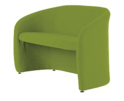 Kate curved design reception seating 2 seater sofa soft lime green