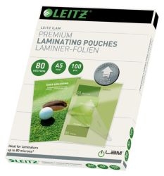 Leitz A5 80 Micron Laminaton Pouches Pack 100