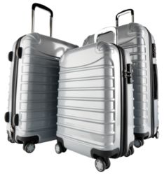 3 Piece Silver Hardshell Luggage Set