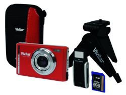 Vivitar T325 121 Megapixel Digital Camera Kit Red