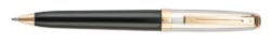 Prelude Ballpoint Pen Black Onyx Lacquer Chased Palladium Plate Cap 22k Gold Plate Trim