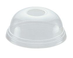 Huhtamaki Polarity Domed Plastic Drinks Lid with Straw Hole 12oz Pack 100