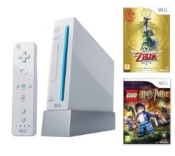 Wii Console with Legend of Zelda Skyward Sword Lego Harry Potter Years 5 7