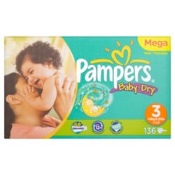 Pampers Unisex Midi Nappies Mega Pack of 136