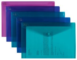 Snopake Polyfile Wallets Electra Assorted Colours 360 x 240mm Pack of 5