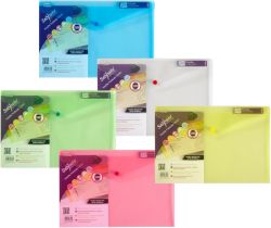 Snopake Polyfile Wallets Classic Assorted Colours 360 x 240mm Pack of 5