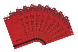 Cambridge Red 76X127mm Wirebound Ruled Notepad Pack of 10