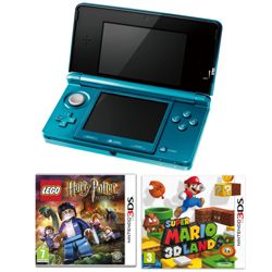 Nintendo 3DS Blue with Super Mario 3D Land Lego Harry Potter