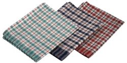 Genware Mini Check Lightweight T Towel 10pcs Assorted Colours