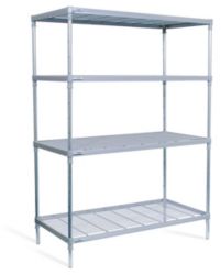 Craven 4 Tier Nylon Coated Wire Shelving Silver Grey Nylon Coated 1066 x 390 x 1700mm
