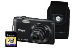 Nikon CoolPix S3300 Camera Kit Black 