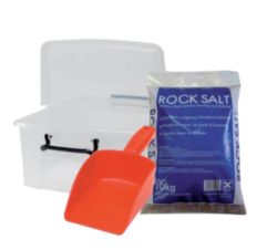 10kg Brown Rock Salt Scoop and Box Bundle 