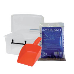 10kg Brown Rock Salt Scoop and Box Bundle 
