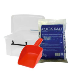 10kg White Rock Salt Scoop and Box Bundle 