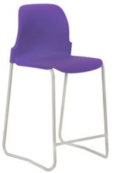 Skidbase Laboratory Stool Violet Shell Grey Frame 610mm Height