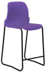 Skidbase Laboratory Stool Violet Shell Black Frame 610mm Height