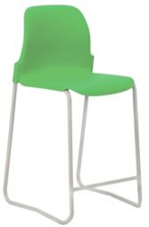 Skidbase Laboratory Stool Green Shell Grey Frame 610mm Height