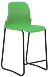 Skidbase Laboratory Stool Green Shell Black Frame 610mm Height