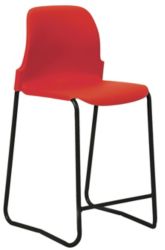 Skidbase Laboratory Stool Red Shell Black Frame 610mm Height