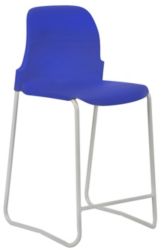 Skidbase Laboratory Stool Blue Shell Grey Frame 610mm Height