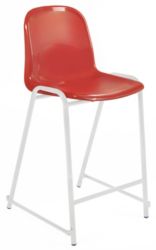 Harmony Laboratory Stool Red Shell Grey Frame 610mm Height