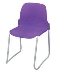 Skidbase Class Room Stacking Chair Violet Shell Grey Frame 350mm Height