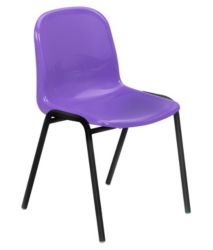 Harmony Class Room Stacking Chair Violet Shell Black Frame 430mm Height