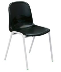 Harmony Class Room Stacking Chair Black Shell Grey Frame 430mm Height
