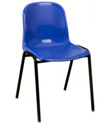 Harmony Class Room Stacking Chair Blue Shell Black Frame 430mm Height