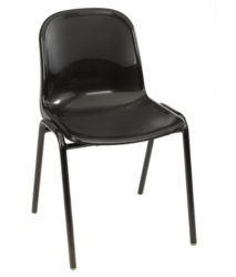 Harmony Class Room Stacking Chair Black Shell Black Frame 380mm Height