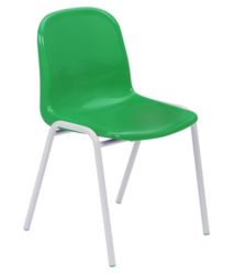 Harmony Class Room Stacking Chair Green Shell Grey Frame 380mm Height