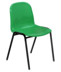 Harmony Class Room Stacking Chair Green Shell Black Frame 380mm Height