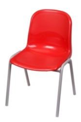 Harmony Class Room Stacking Chair Red Shell Grey Frame 350mm Height