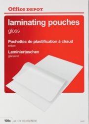 Office Depot Laminating Pouches 250 Micron A3 Clear Gloss Pack of 1000