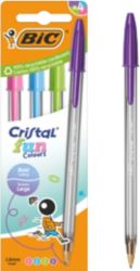 Cristal Large fashion ball pen in assorted colours Pack of 4