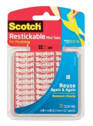 Scotch Clear Restickable Mounting Squares Pack of 72