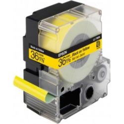 Epson LC 7YBP9 Label Tapes Black on Yellow Pastel 36mm x 9m