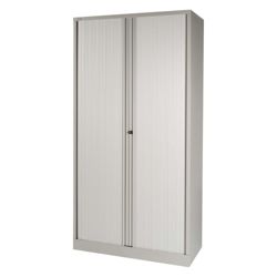 Bisley Side Tambour Cupboards Grey 100W x 47D x 197H cm