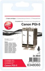 Office Depot Canon PGI 5BK Black Inkjet Cartridge Twin Pack