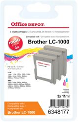 Office Depot Brother LC1000RBWBP 3 Colour Inkjet Multipack