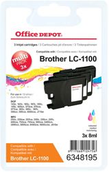 Office Depot Brother LC1100RBWBP 3 Colour Inkjet Multipack