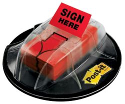 Post it Index Sign Here Value Pack in a Desk Grip Dispenser