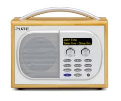 Pure Evoke 1S Luxury Portable Digital and FM Radio with Maple Veneer 