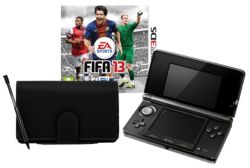 Nintendo 3DS Cosmos Black Console Fifa 2013 Mario Kart 7 3DS Flip and play case 