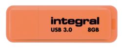 Integral Neon Flash Drive Orange USB 30 8GB