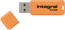 Integral Neon Flash Drive Orange USB 20 64GB