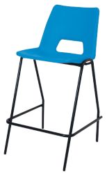 4 x Harmony Laboratory Stool Blue Shell Black Frame 610mm Height