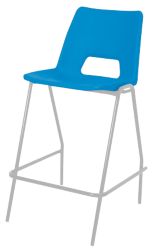 4 x Harmony Laboratory Stool Blue Shell Grey Frame 610mm Height